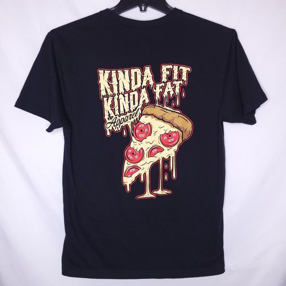 Kinda Fit Kinda Fat T Shirt Womens Large Black Plateroni